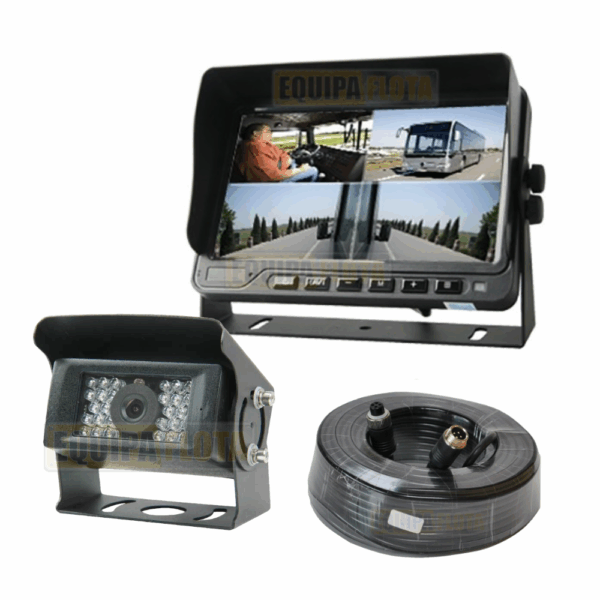 Kit monitor 7" 4 canales Heavy Duty + cámara + cable